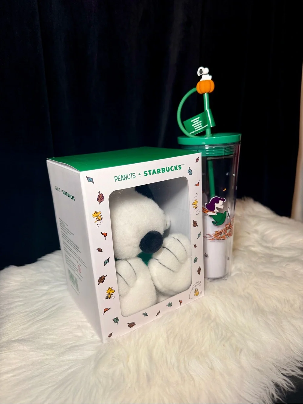 Starbucks Peanuts Snoopy Plush & Fall Tumbler Set